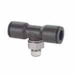 3108-62-14 Shingle and Gibb Push-In Swivel Tee Fitting - 1/2" Tube OD x 1/4" Male NPT