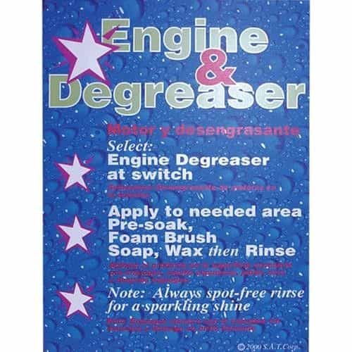 Kleen-Rite SIGN0306 Engine Degreaser Sign, Bilingual