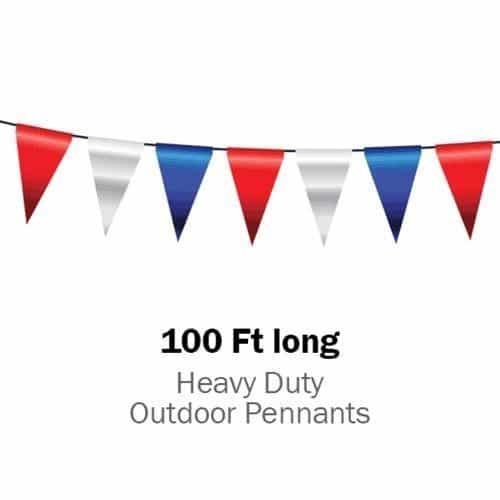 Red, Silver, and Blue Advertising Pennants